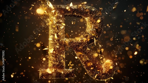 Black Gold Sparkle Font: Luxury Modern Typography with Bold Letter Effect