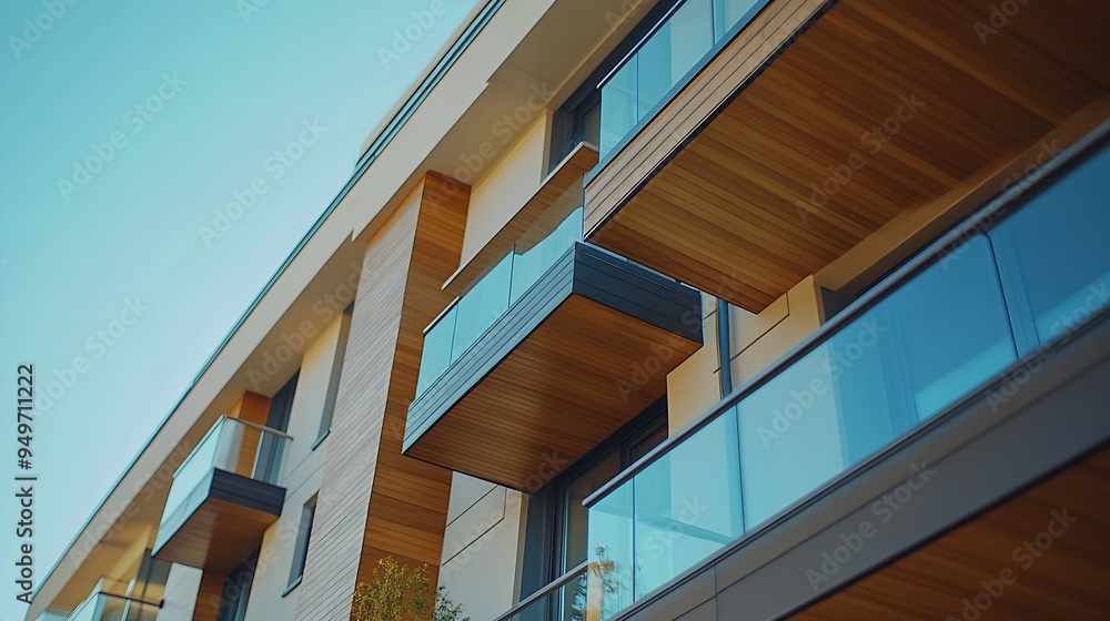 Exterior view of modern apartment building offering luxury rental units : Generative AI Exterior view of modern apartment building offering luxury rental units : Generative AI