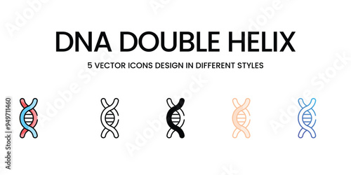 DNA Double Helix icons set vector stock illustration