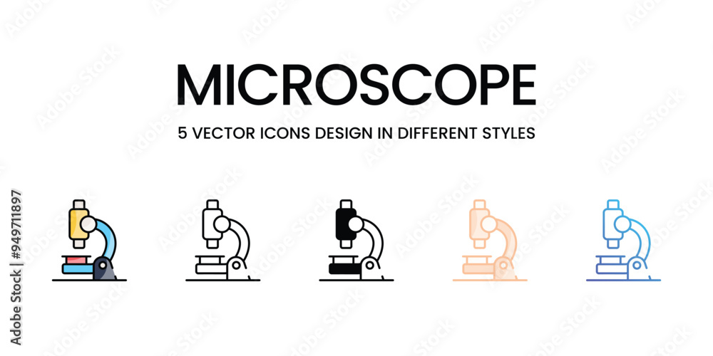 Microscope icons set vector stock illustration Microscope icons set vector stock illustration