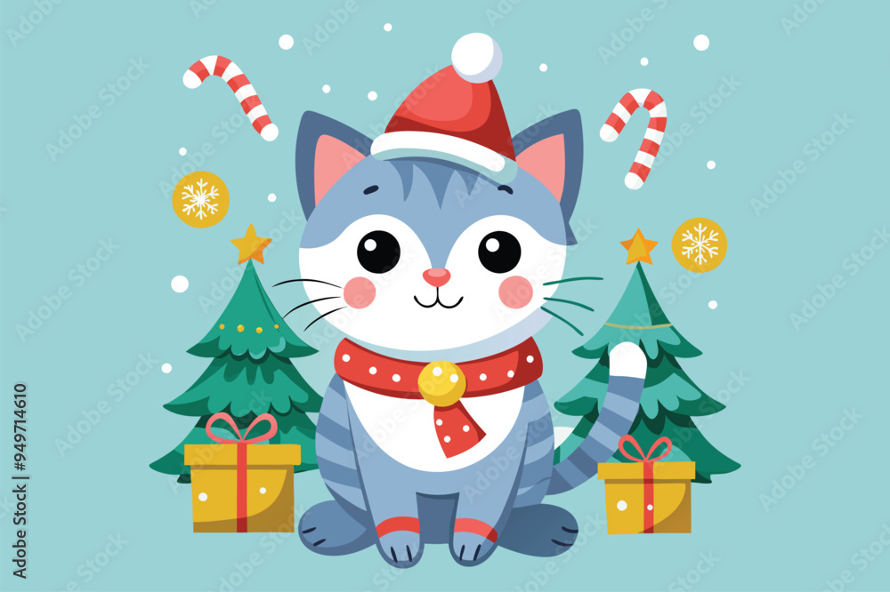 best Christmas cat vector design best Christmas cat vector design