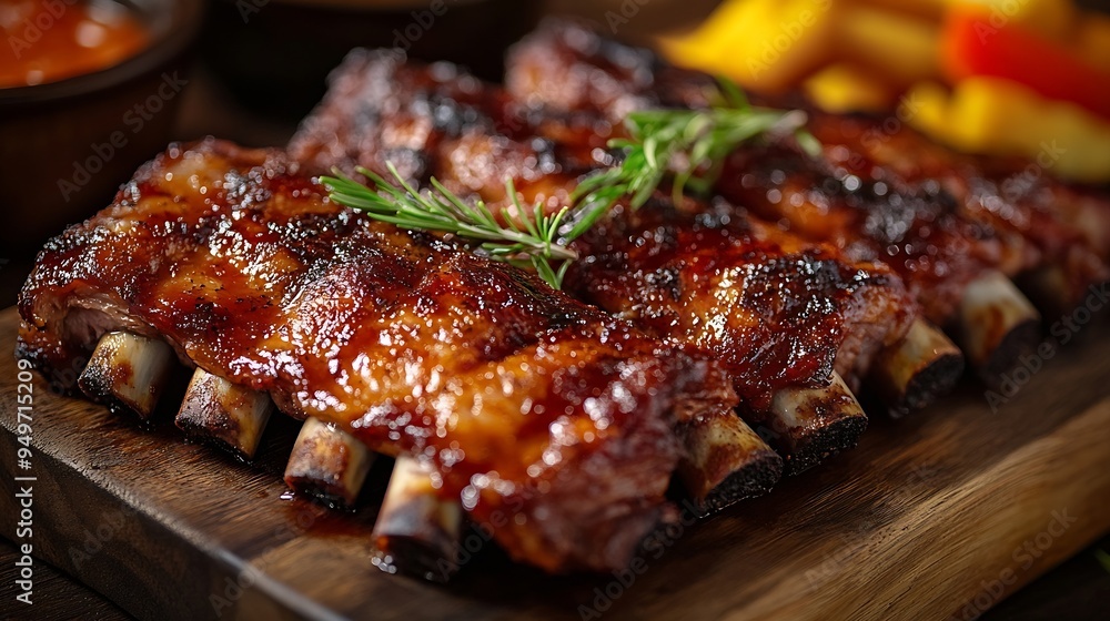 Delicious ribs in luxury restaurant : Generative AI Delicious ribs in luxury restaurant : Generative AI