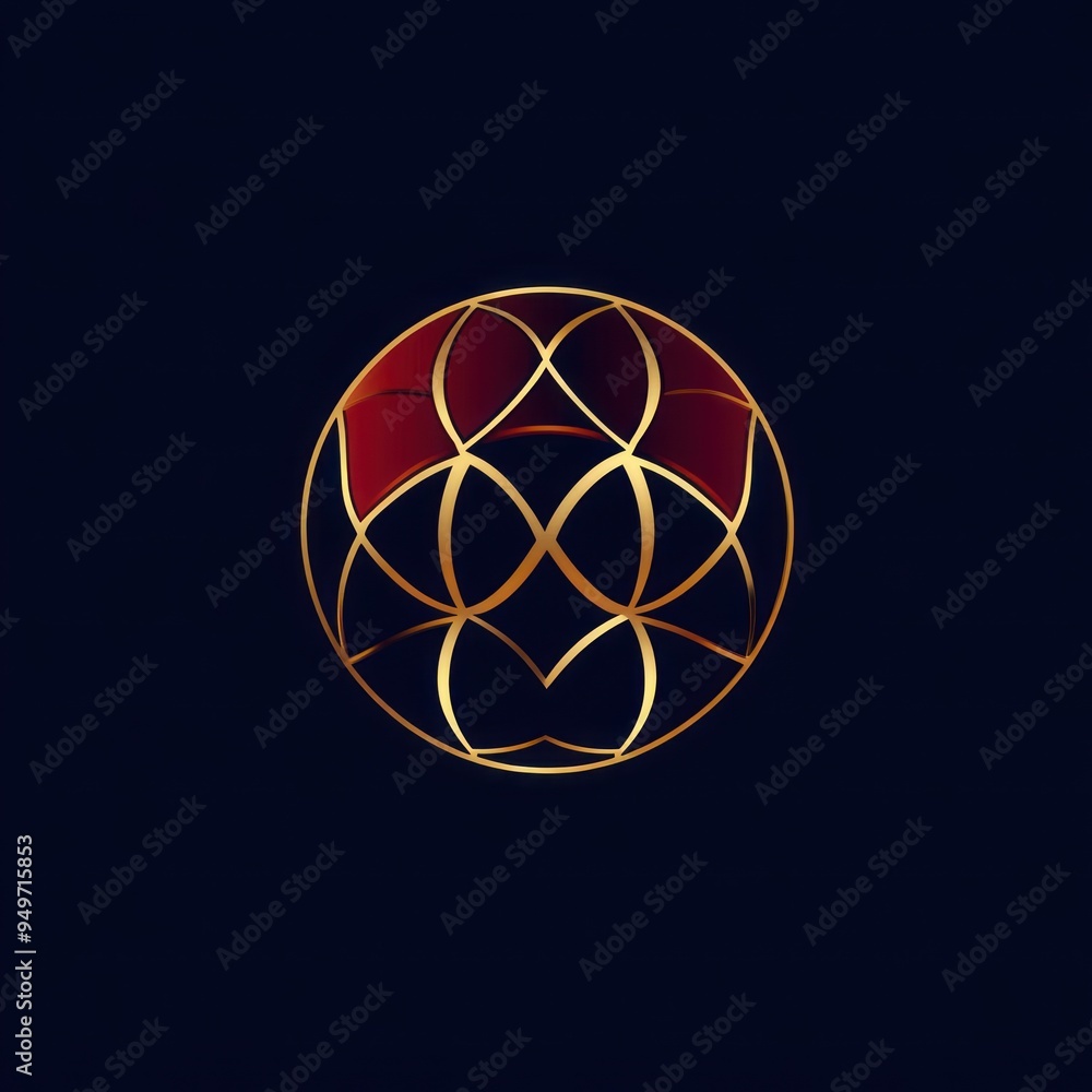 A stylized logo featuring interwoven shapes in gold and red on a dark background. A stylized logo featuring interwoven shapes in gold and red on a dark background.