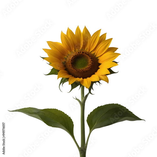 Sun flower on transparent background. Flower decoration png clipping path