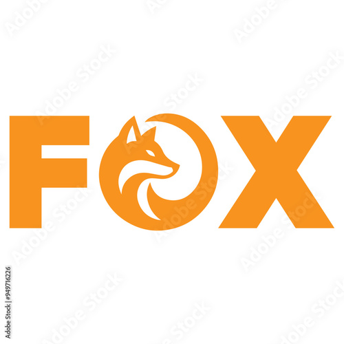 modern and simple orange fox logo icon 
