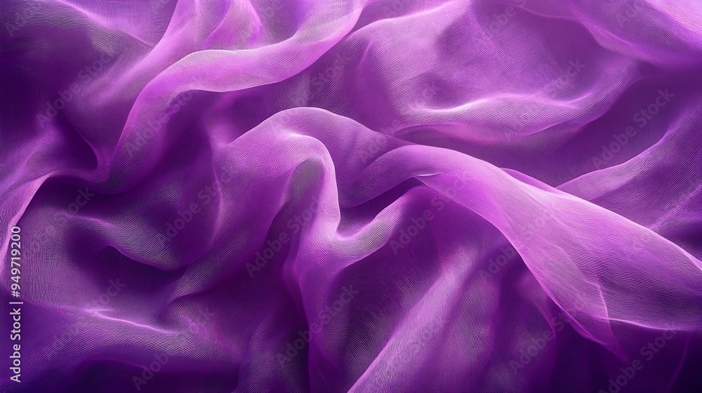 Fototapeta premium Purple fabric cloth texture for background and design art work beautiful crumpled pattern of silk or linen : Generative AI