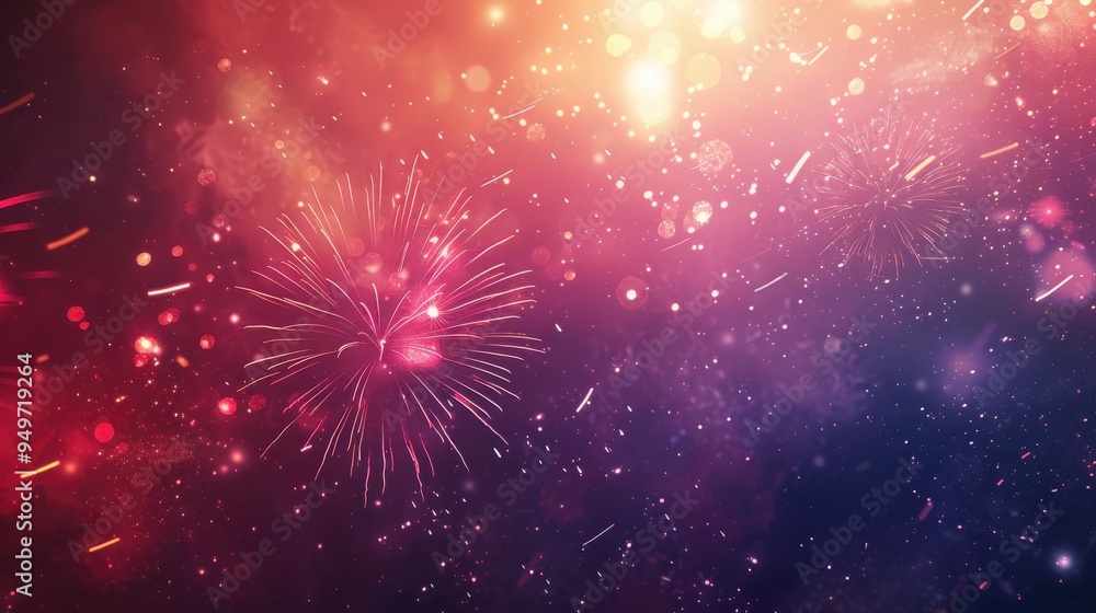 Fototapeta premium pyrotechnics and fireworks new year background