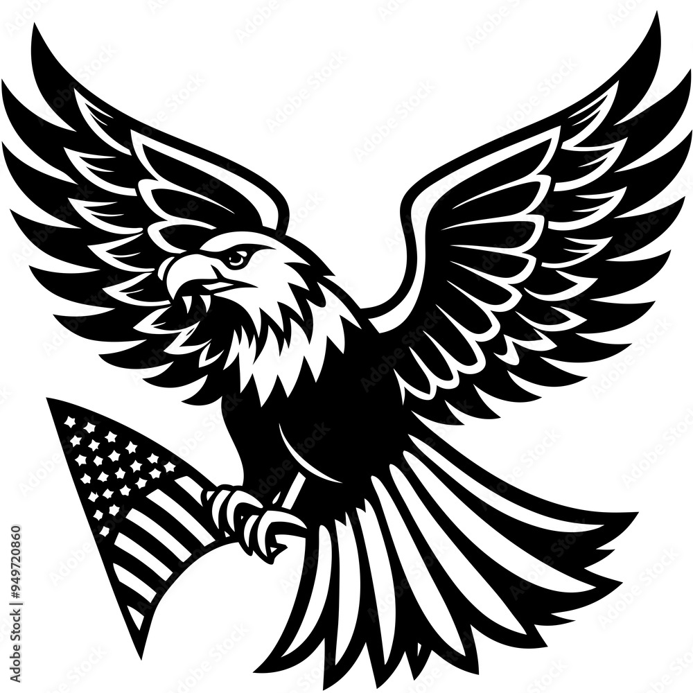 Obraz premium Eagle USA American flag vector art.