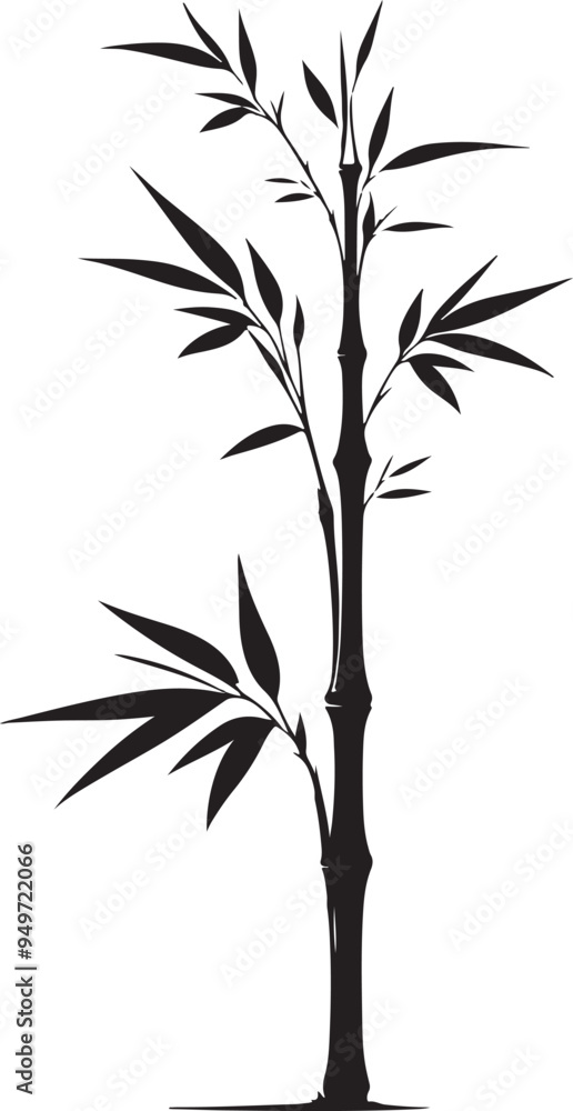 Obraz premium Bamboo Silhouette Vector Illustration