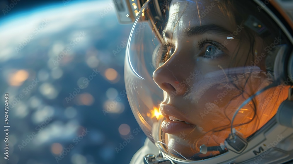 A close-up of an astronaut’s helmet visor reflecting a stunning view of Earth, with continents, oceans, and cloud formations visible, A close-up of an astronaut’s helmet visor reflecting a stunning view of Earth, with continents, oceans, and cloud formations visible,
