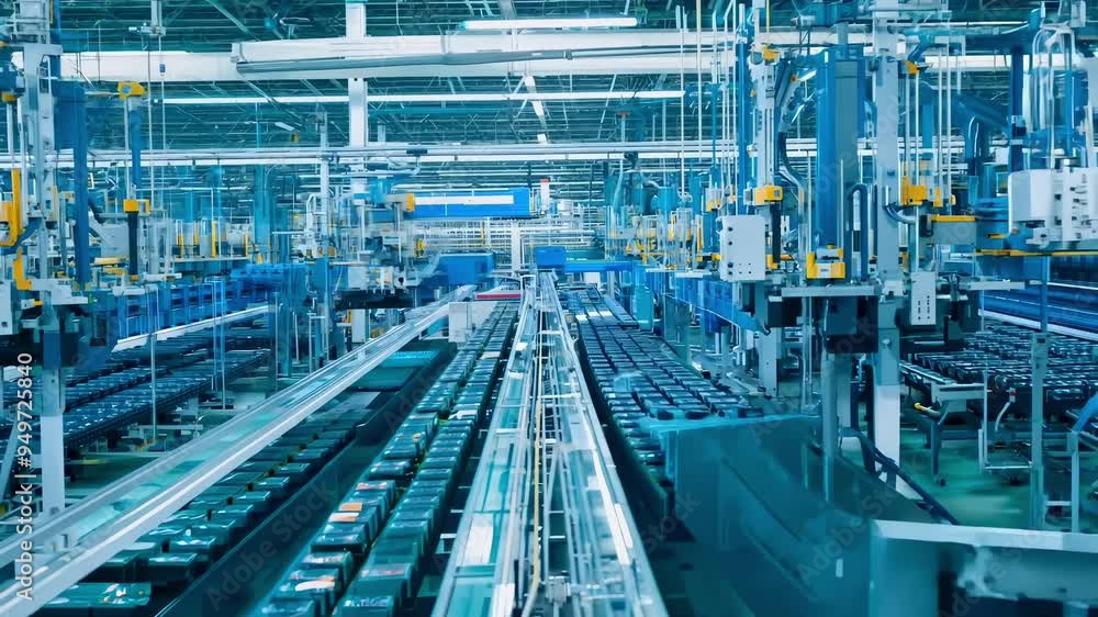 Assembly line in action as products move seamlessly through various stages of production at this industrial facility Assembly line in action as products move seamlessly through various stages of production at this industrial facility
