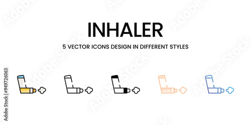 Inhaler icons set vector stock illustration