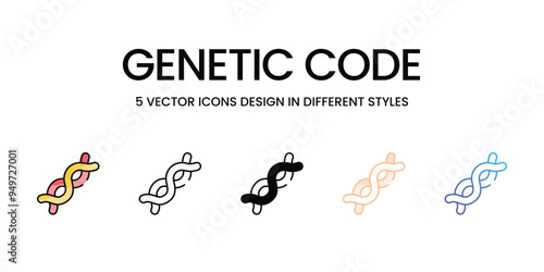 Genetic Code icons set vector stock illustration