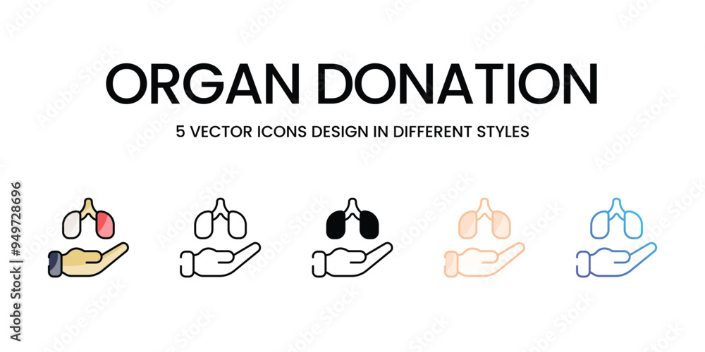 Organ Donation icons set vector stock illustration Organ Donation icons set vector stock illustration