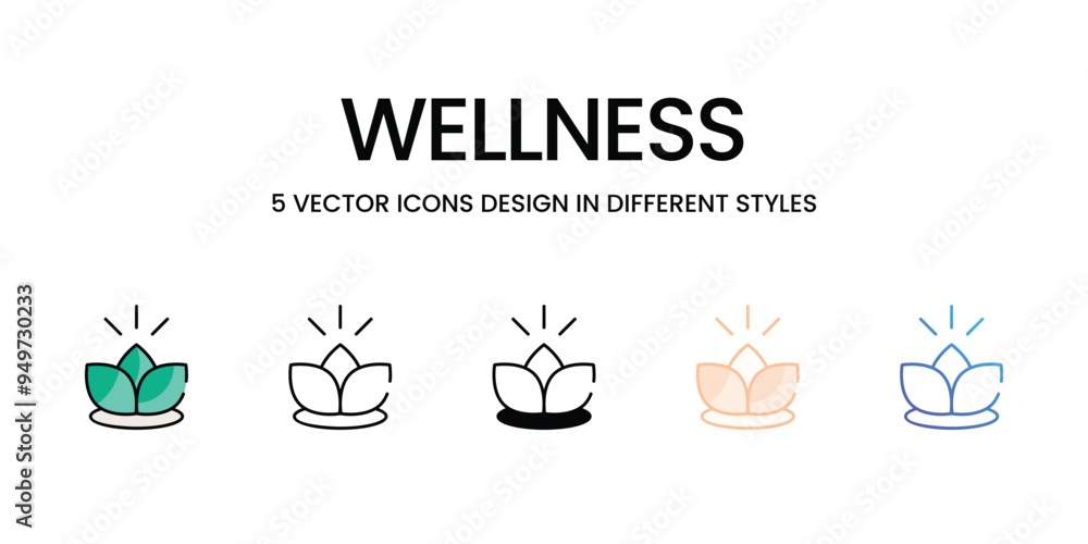 Wellness icons set vector stock illustration Wellness icons set vector stock illustration