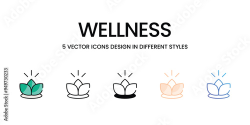 Wellness icons set vector stock illustration