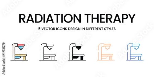 Radiation Therapy icons set vector stock illustration