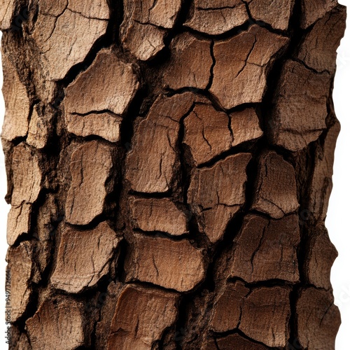 Close-up of a textured tree bark, showcasing intricate patterns and rich earthy tones, ideal for nature-themed projects. photo