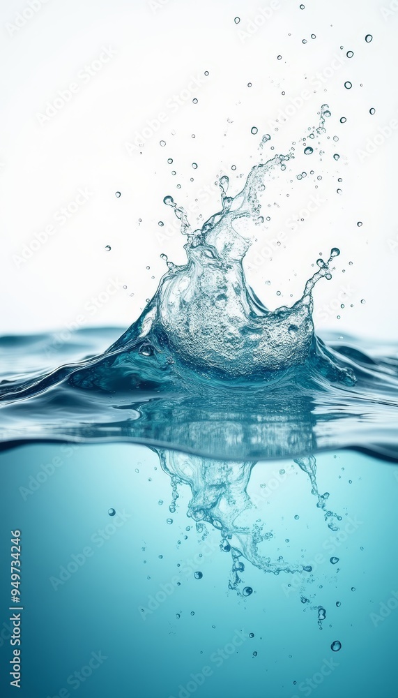Water Splashing Creating Ripples and Droplets in Clear Liquid Water Splashing Creating Ripples and Droplets in Clear Liquid