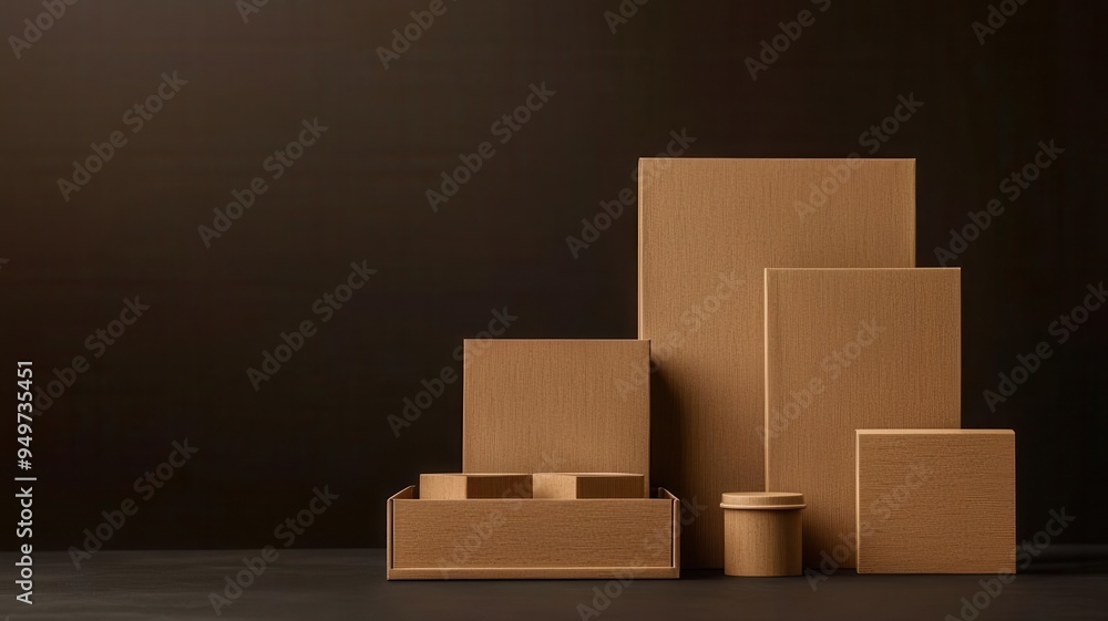 Fototapeta premium Modular packaging design with customizable inserts and dividers, perfect for a tailored product fit, packaging design customization, modular and versatile