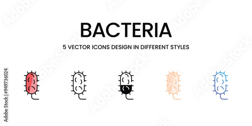 Bacteria icons set vector stock illustration