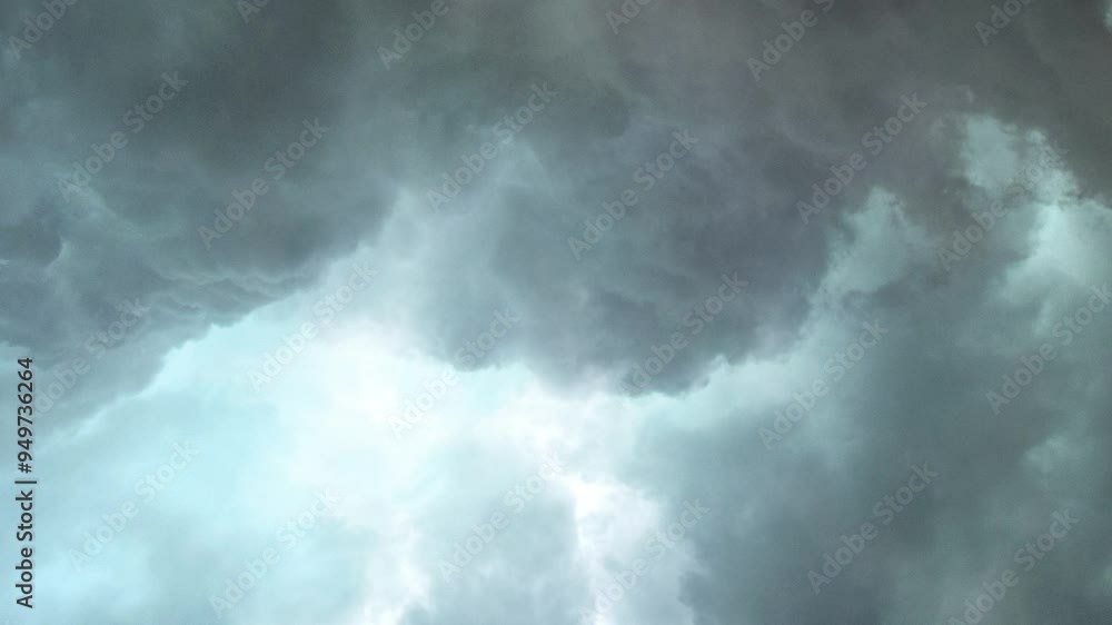 Dark clouds with lightning in the evening sky. Dark clouds with lightning in the evening sky.