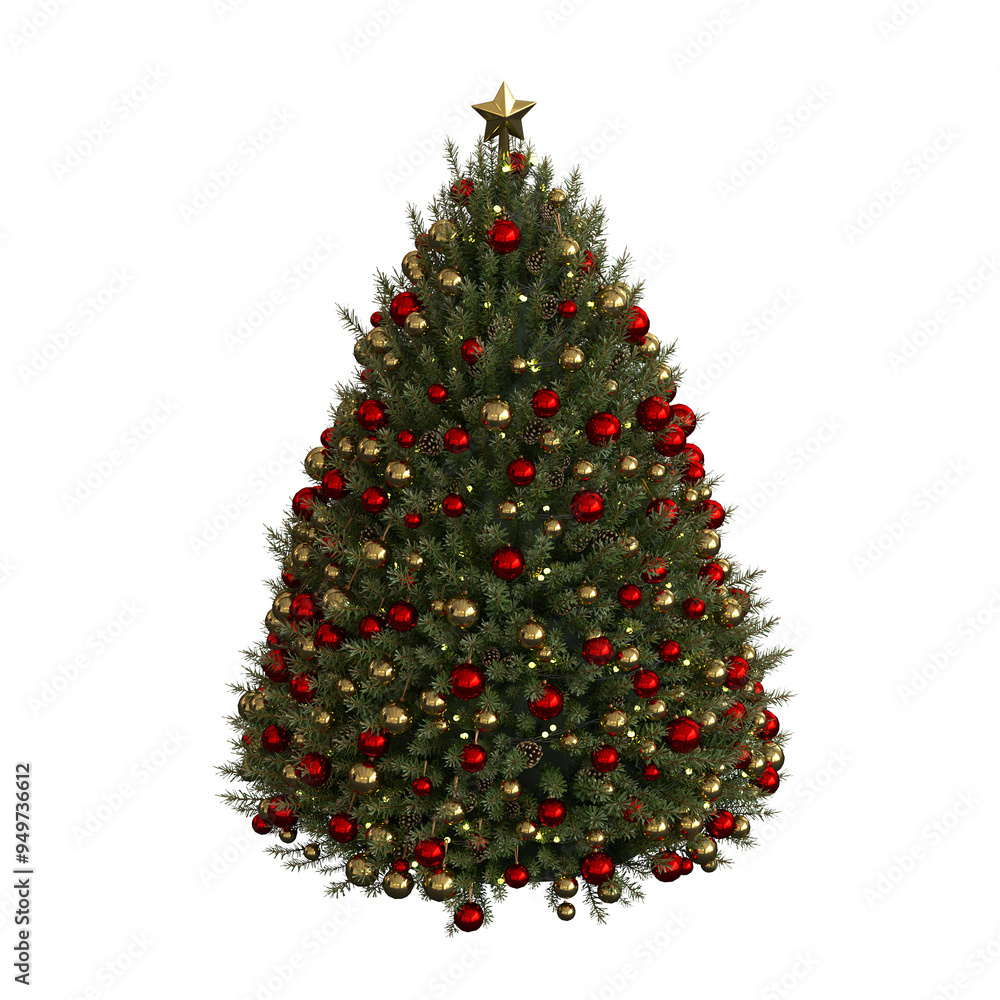 Christmas tree with decorations, isolate on a transparent background, 3d illustration, cg render
Christmas tree with decorations, isolate on a transparent background, 3d illustration, cg render