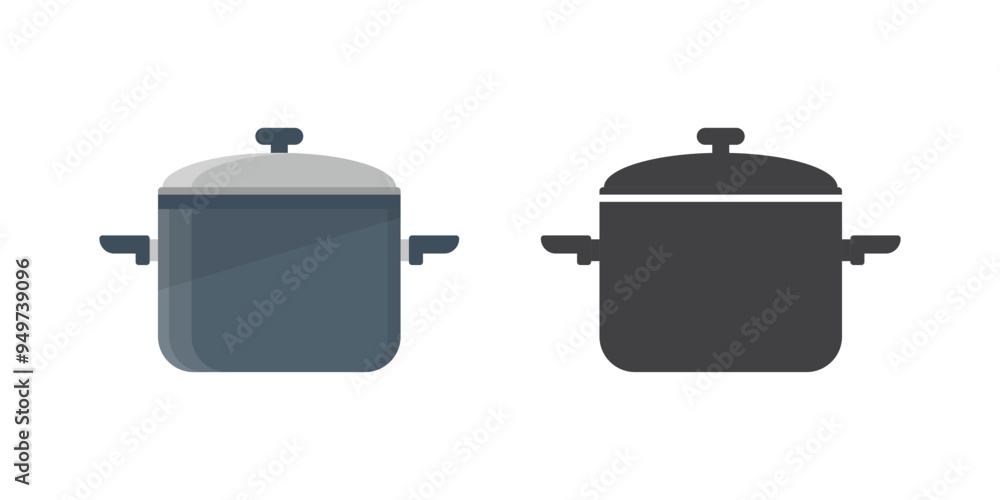 Сooking pot icon in flat style. Saucepan vector illustration on isolated background. Pan sign business concept. Сooking pot icon in flat style. Saucepan vector illustration on isolated background. Pan sign business concept.