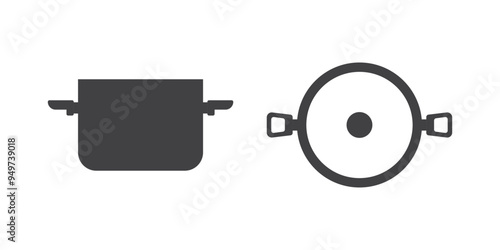 Сooking pot icon in flat style. Saucepan vector illustration on isolated background. Pan sign business concept.