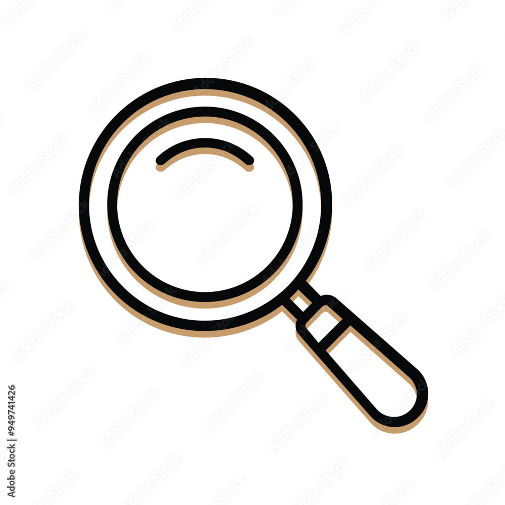 magnifying glass icon. black and white. outline design style. suitable for zoom, education, medical. flat design template magnifying glass icon. black and white. outline design style. suitable for zoom, education, medical. flat design template