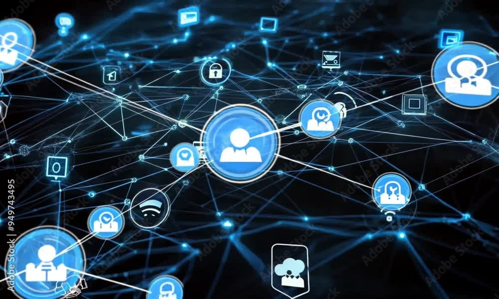 Abstract Network with Internet of Things Icons Abstract Network with Internet of Things Icons