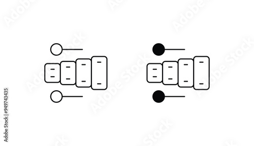 Xylophone icon design with white background stock illustration