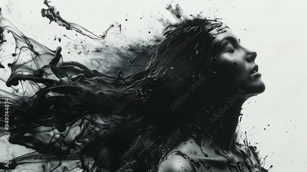 Artistic Portrait of Woman with Abstract Effects Artistic Portrait of Woman with Abstract Effects