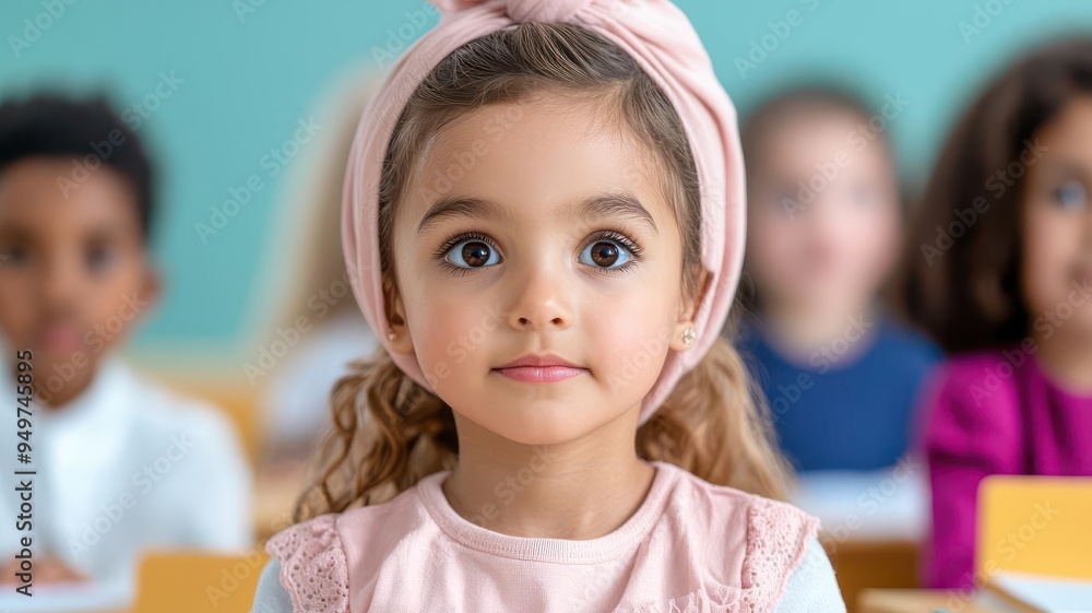 Classroom with children of different ethnicities working together, Diverse education, Inclusive learning environment Classroom with children of different ethnicities working together, Diverse education, Inclusive learning environment
