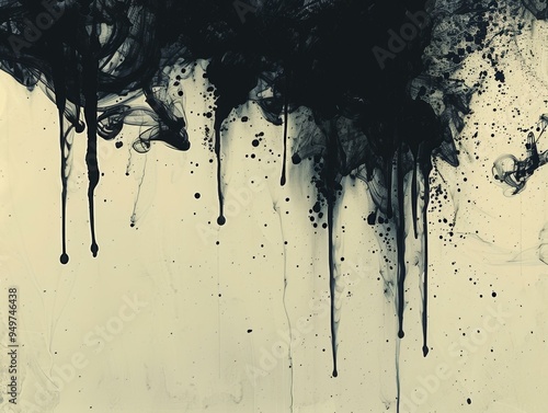 Abstract Art, Expressionism, Oil Painting, Canvas, Smoke and Ink Technique photo