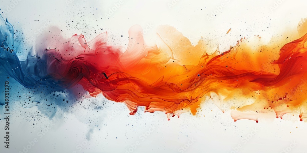 Fototapeta premium Colorful Abstract Art, Watercolor Paint Splashes