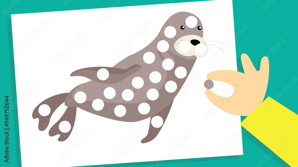 Vector illustration of a cute seal on a white sheet of paper. Vector illustration of a cute seal on a white sheet of paper.