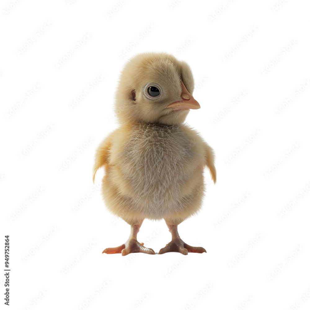 Fototapeta premium A Tiny Chick with Fluffy Yellow Feathers