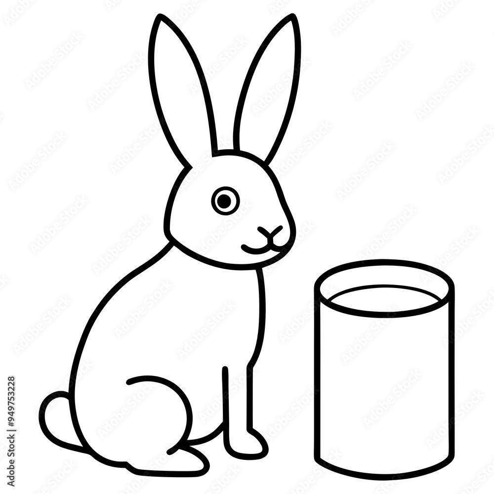 Obraz premium rabbit and carrot line art