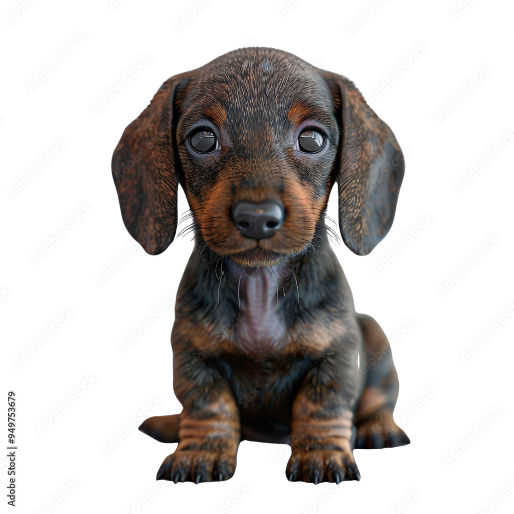 Cute Dachshund Puppy Sitting