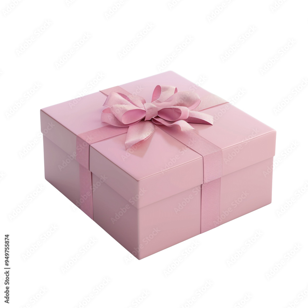 Obraz premium Pink Gift Box with Ribbon