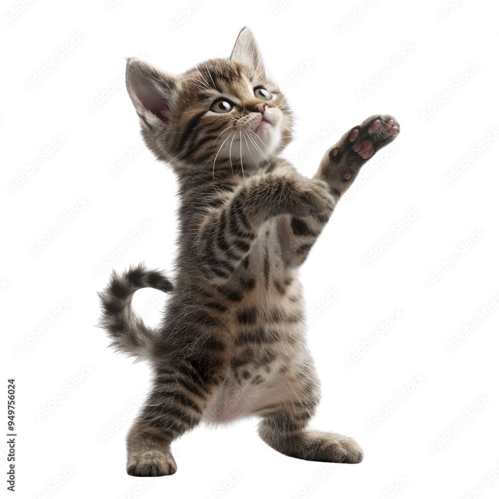 Obraz premium Playful Kitten Reaching Up