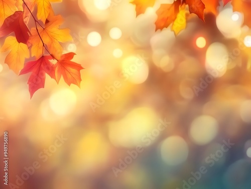 autumn leaves, Fallen leaves, bokeh, illustration, background, Generative AI