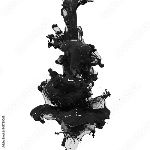 Abstract Black Liquid Splash