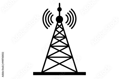 5G Tower Vector Illustration, Wireless Communication, Technology Clipart