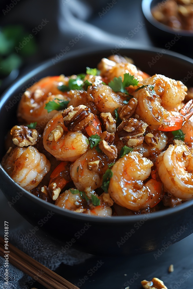 Honey Walnut Shrimp - Crispy shrimp coated in a sweet mayo-based sauce and garnished with candied walnuts.. Honey Walnut Shrimp - Crispy shrimp coated in a sweet mayo-based sauce and garnished with candied walnuts..