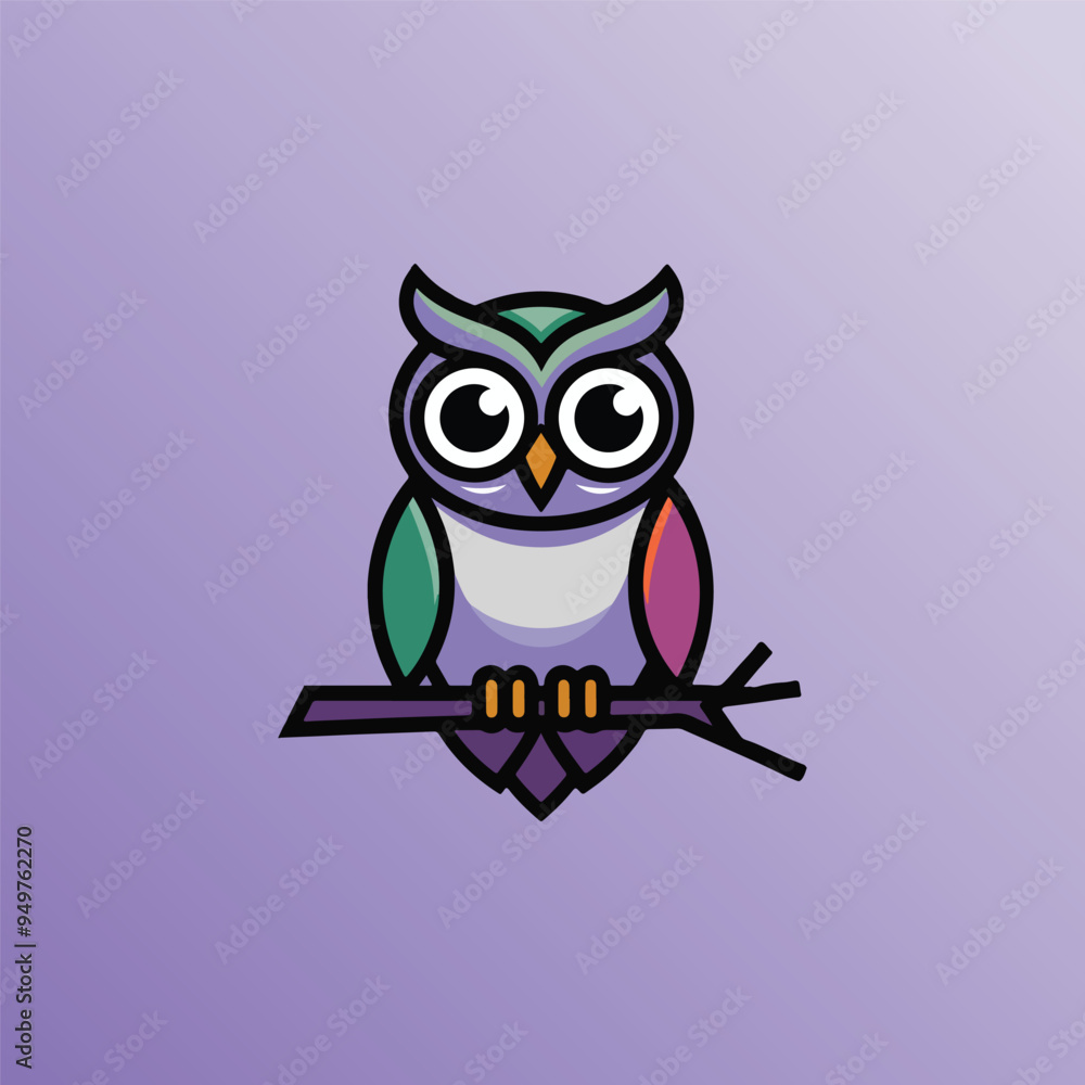 Obraz premium Owl logo template Bird Cartoon
