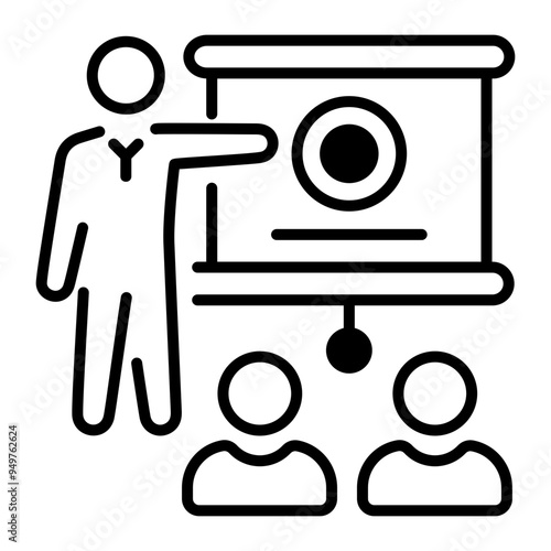 Linear icon of business demo 