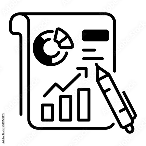 A linear icon of statistical report 