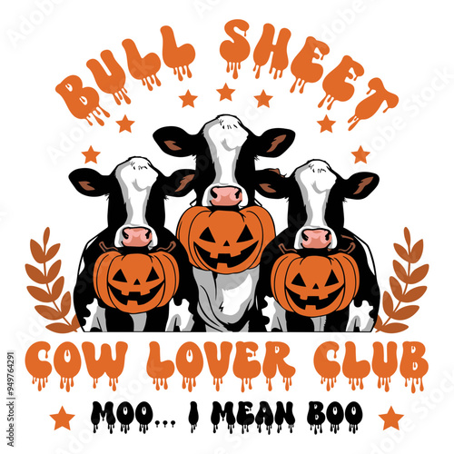 Bull Sheet Cow Lover Club Halloween Pumpkin SVG